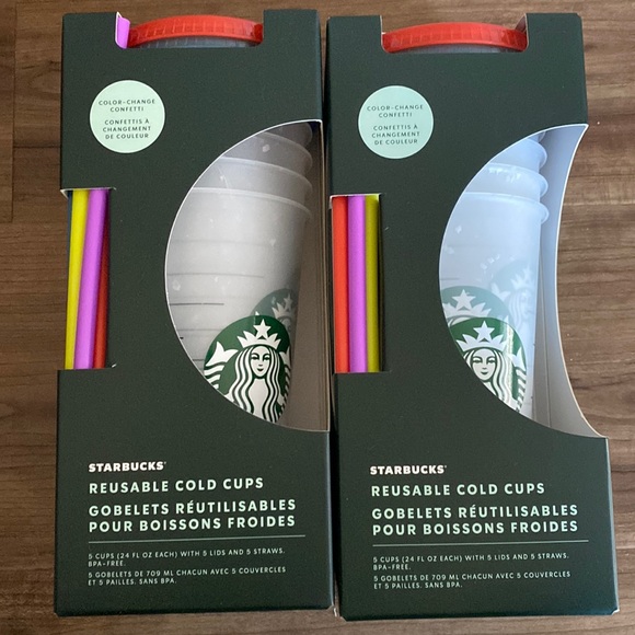 Starbucks colour changing reusable cold cups (5 cup sets) - Picture 1 of 1